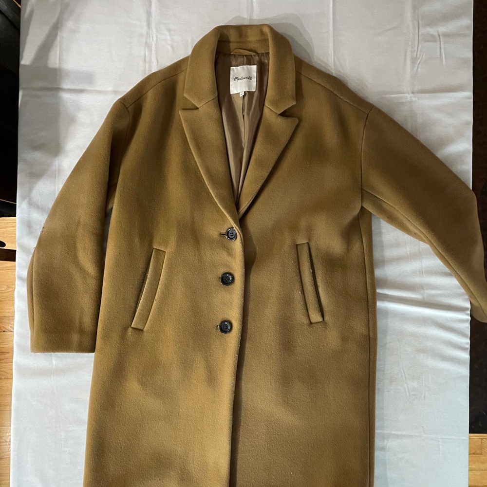 Madewell wool peacoat (L). Camel.